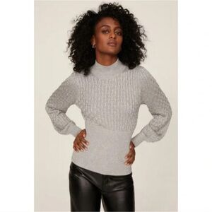 NICHOLAS Light Gray Cowl Neck Sweater